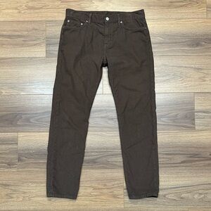 Outerknown Townes 5 Pocket Cord Slim Fit Pants in Bison Brown Size 33